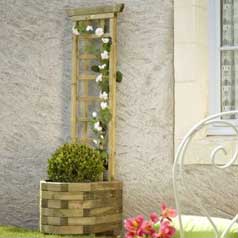 Jardinire Bois Murale  055 +- Treillis